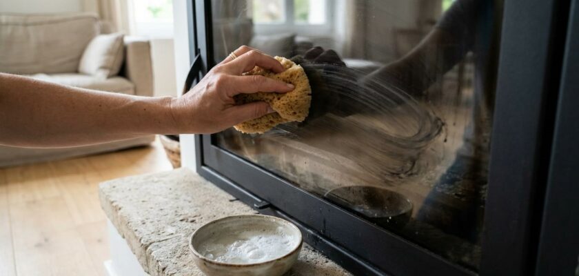 Vitre de cheminée noircie l’astuce simple pour la nettoyer efficacement