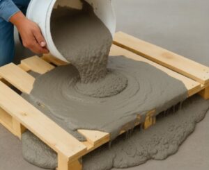 palette en bois renforcé avec le ciment