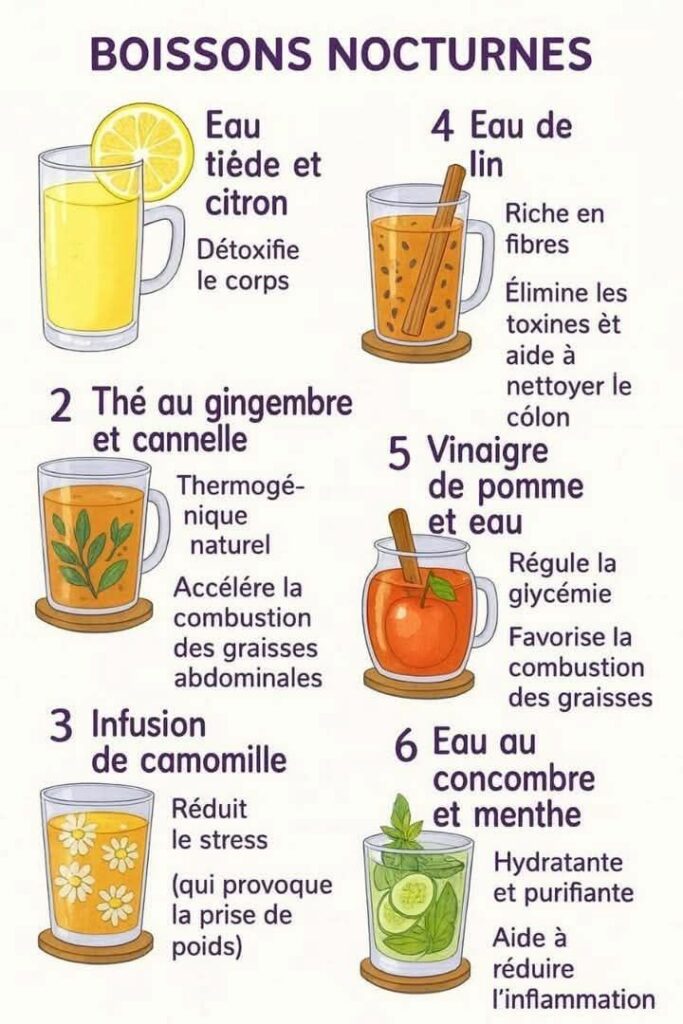 Découvrez 6 boissons nocturnes naturelles et leurs recettes faciles pour mieux digérer et favoriser la détente avant le sommeil.