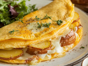Omelette aux pommes de terre et fromage