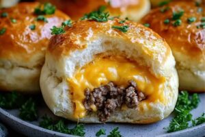 Petites bombes cheeseburger ail parmesan