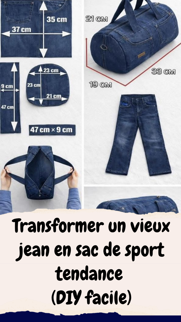 Transformer un vieux jean en sac de sport tendance
