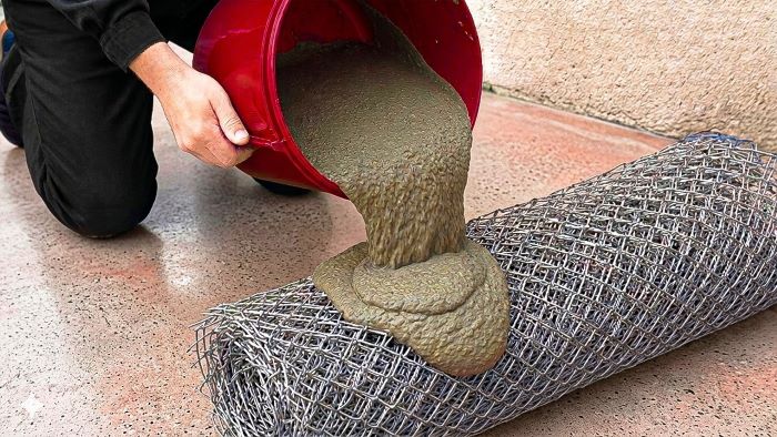 Bricolage ciment et grillage