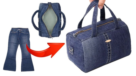 Transformer un vieux jean en sac de sport tendance