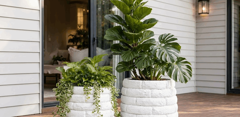 Créez votre jardinière effet "pierre" avec du ciment.