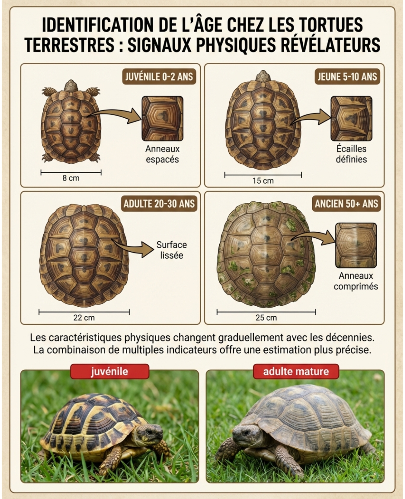 Comment connaître ou déterminer l’âge d’une tortue