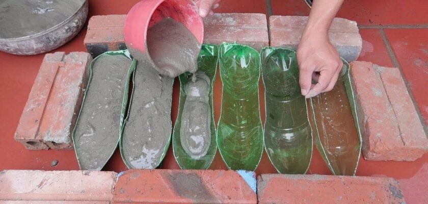 Ne jetez plus vos bouteilles en plastique ! Voici comment les transformer en superbes pots en ciment