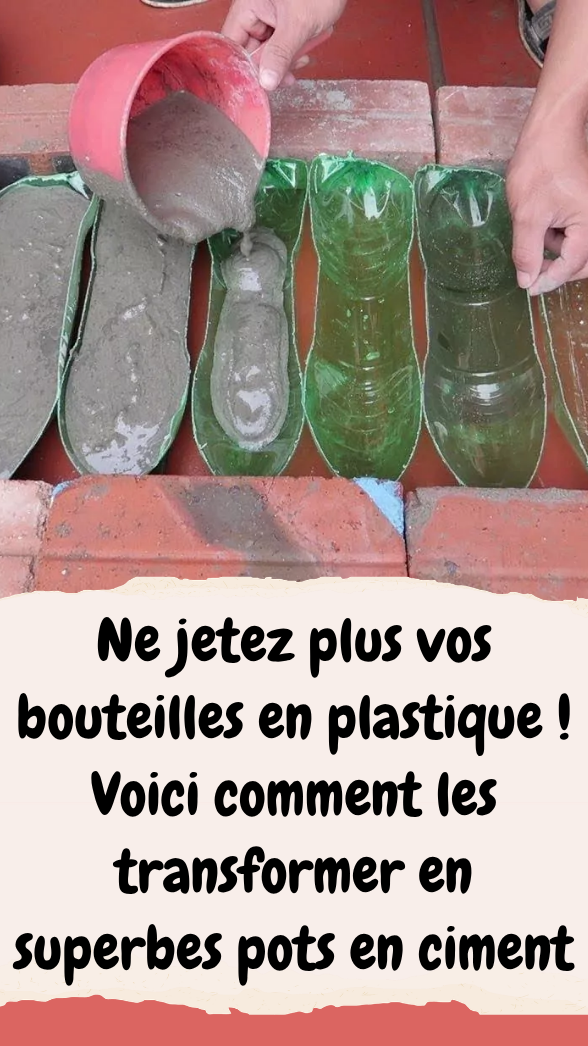 Ne jetez plus vos bouteilles en plastique ! Voici comment les transformer en superbes pots en ciment