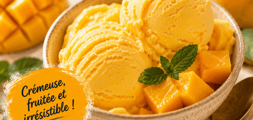 Glace maison à la mangue