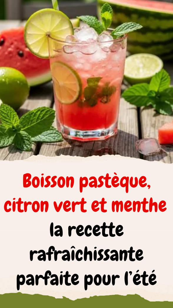 Boisson pastèque, citron vert et menthe