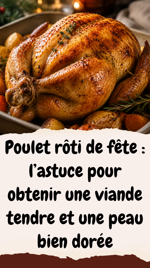 Poulet rôti de fête l’astuce pour obtenir une viande tendre et une peau bien dorée
