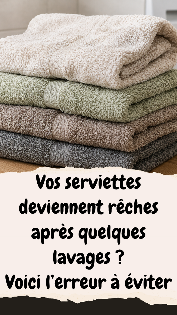 Vos serviettes deviennent rêches après quelques lavages Voici l’erreur à éviter