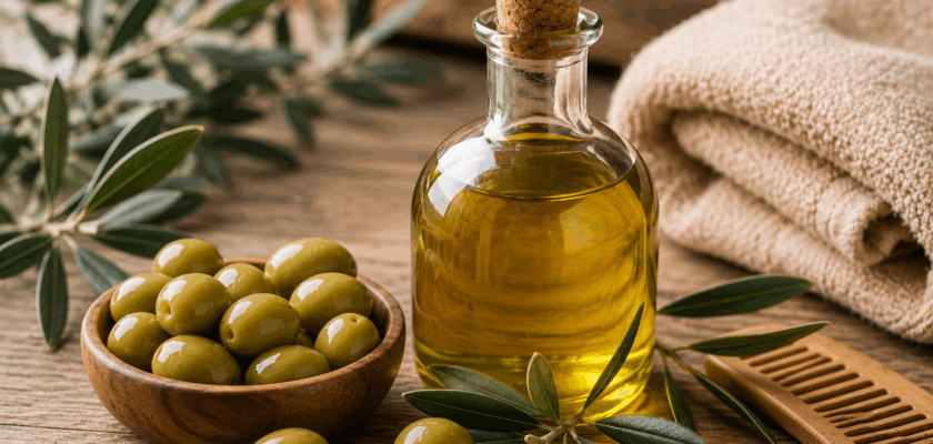 Huile d’olive pour cheveux