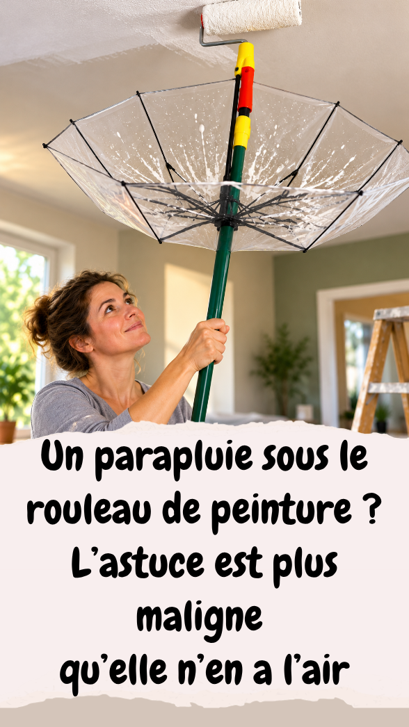 Un parapluie sous le rouleau de peinture 