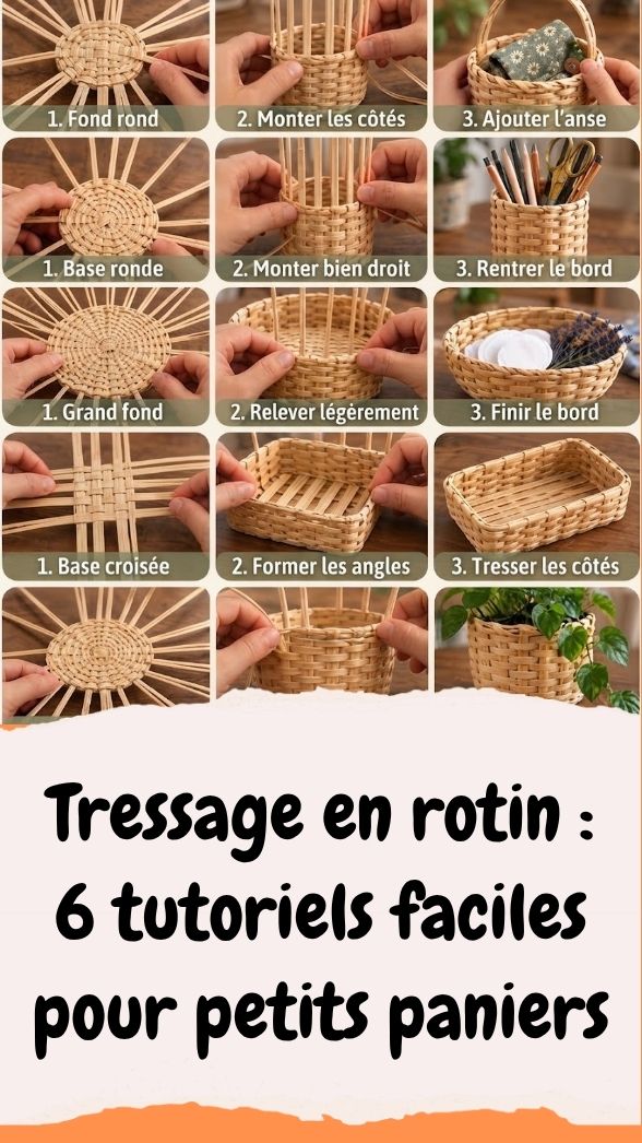 Tressage en rotin : 6 tutoriels faciles pour petits paniers