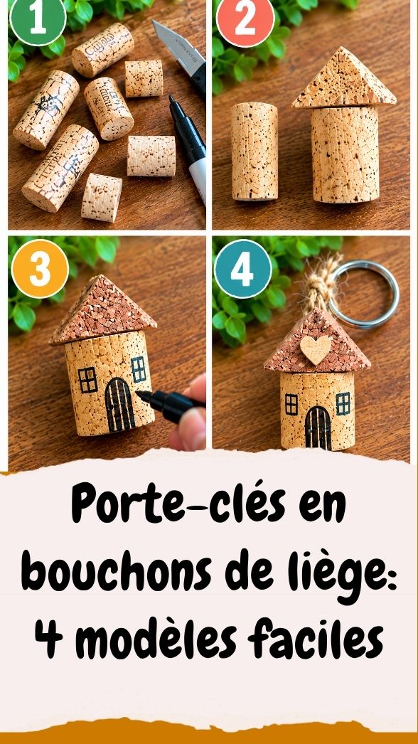 Ces bouchons de liège deviennent de ravissants porte-clés