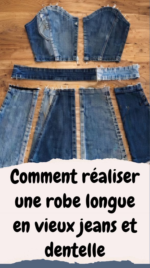 Robe en jeans et dentelle