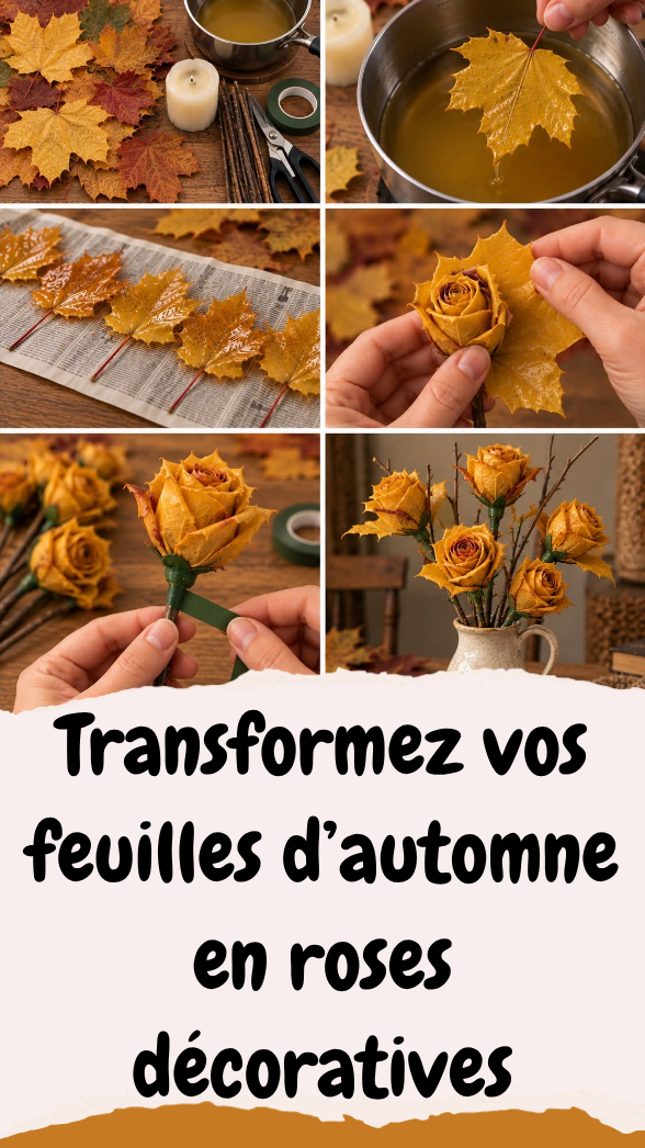Transformez vos feuilles d’automne en roses décoratives