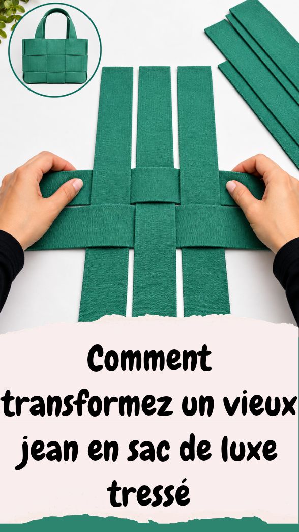transformez un vieux jean en sac de luxe tressé