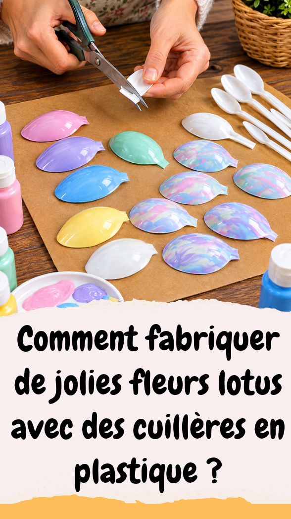 fleurs lotus cuillères en plastique