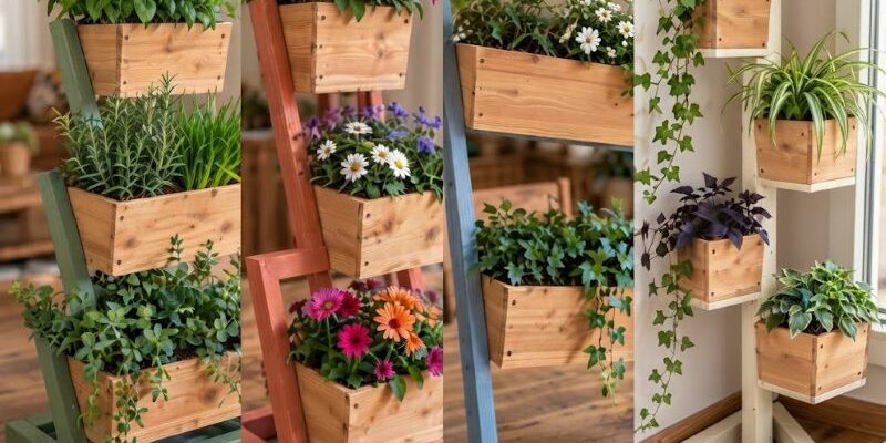 Jardinières verticales en bois