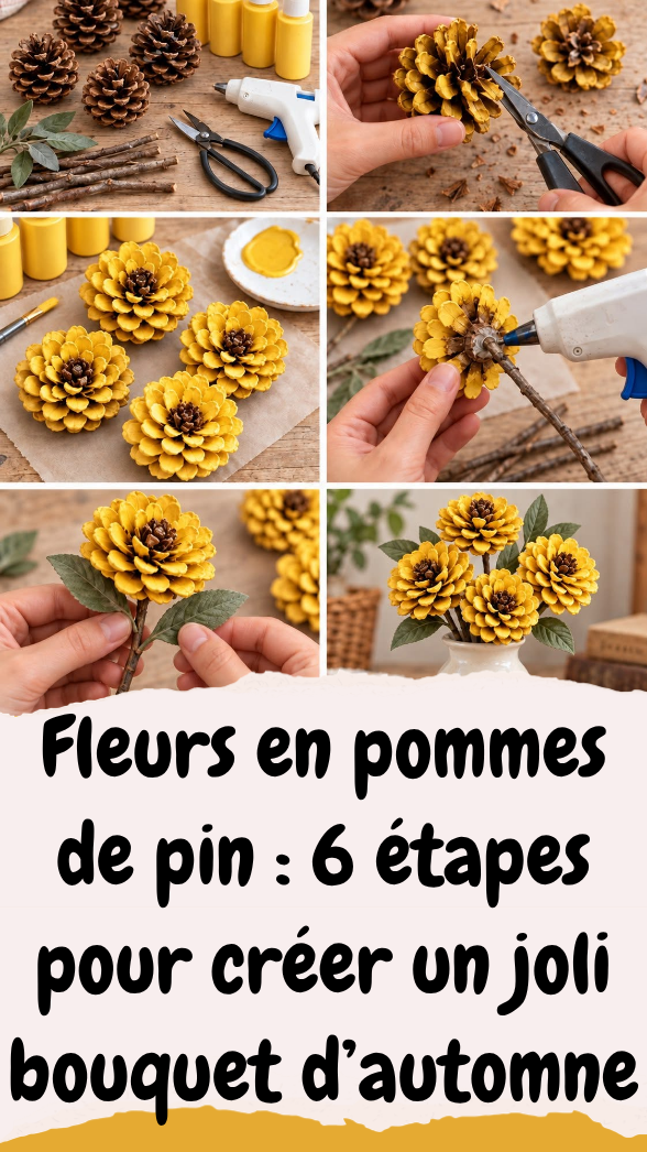 Fleurs en pommes de pin