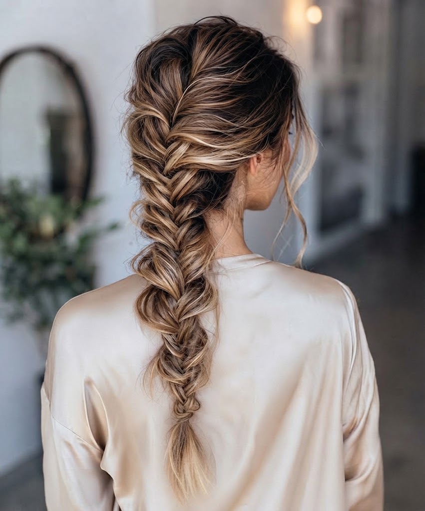La tresse basse légèrement relâchée
