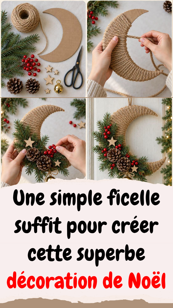 lune de Noël DIY en ficelle