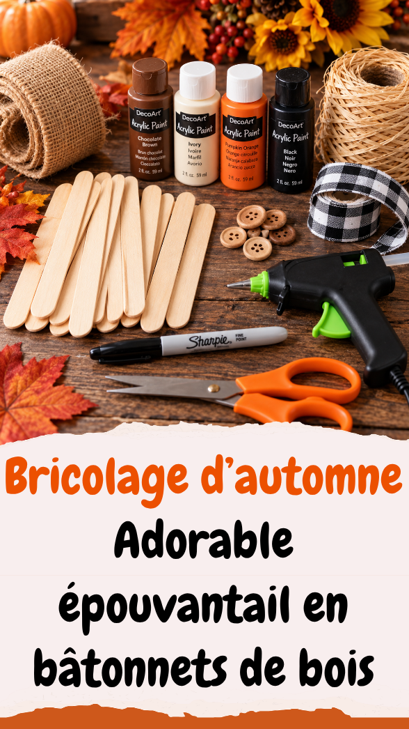 épouvantail en bâtonnets de bois