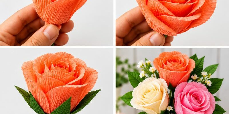 DIY rose en papier crépon