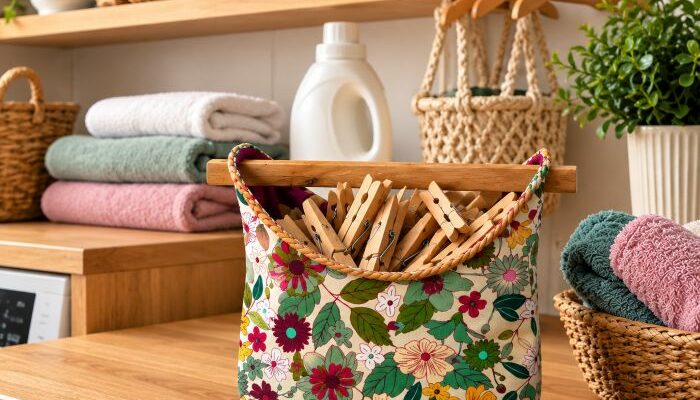 corbeille pinces linge bouteille
