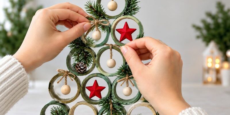 DIY sapin de Noël rouleaux carton
