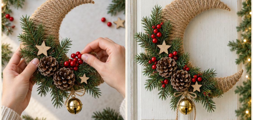 lune de Noël DIY en ficelle