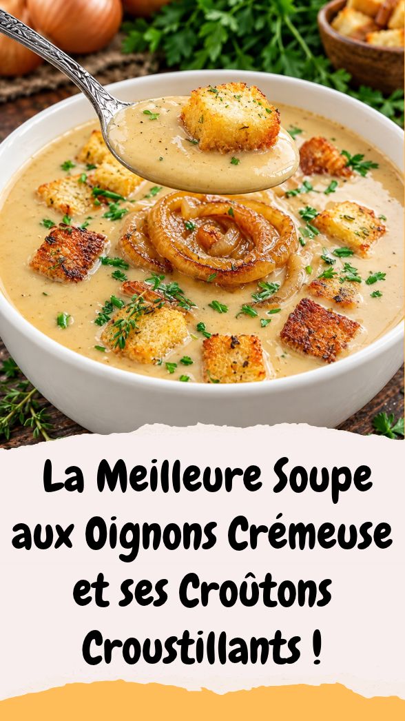 Recette Soupe Crémeuse aux Oignons et Croûtons Maison