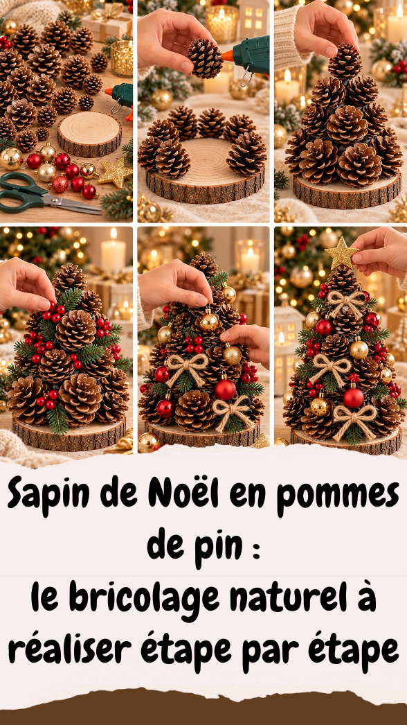 Sapin de Noël en pommes de pin 