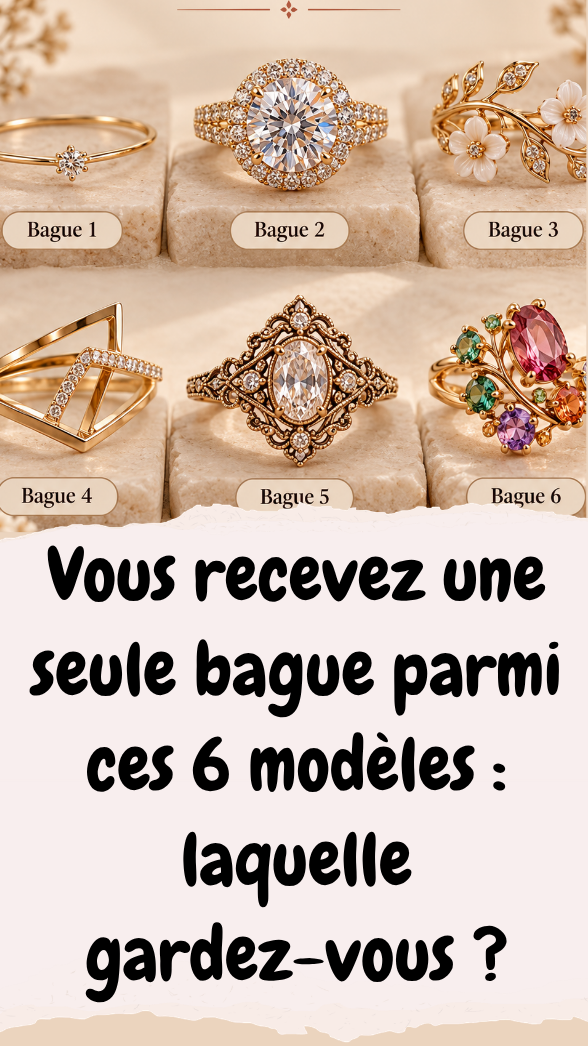 Vous recevez une seule bague parmi ces 6 modèles
