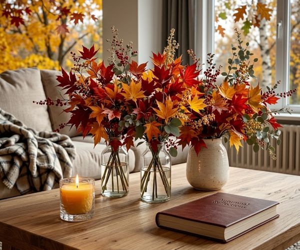Décorer la table avec de magnifiques bouquets d'automne