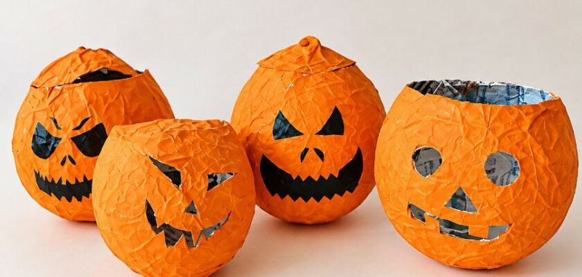 DIY Halloween : fabriquer des mini-citrouilles en papier mâché