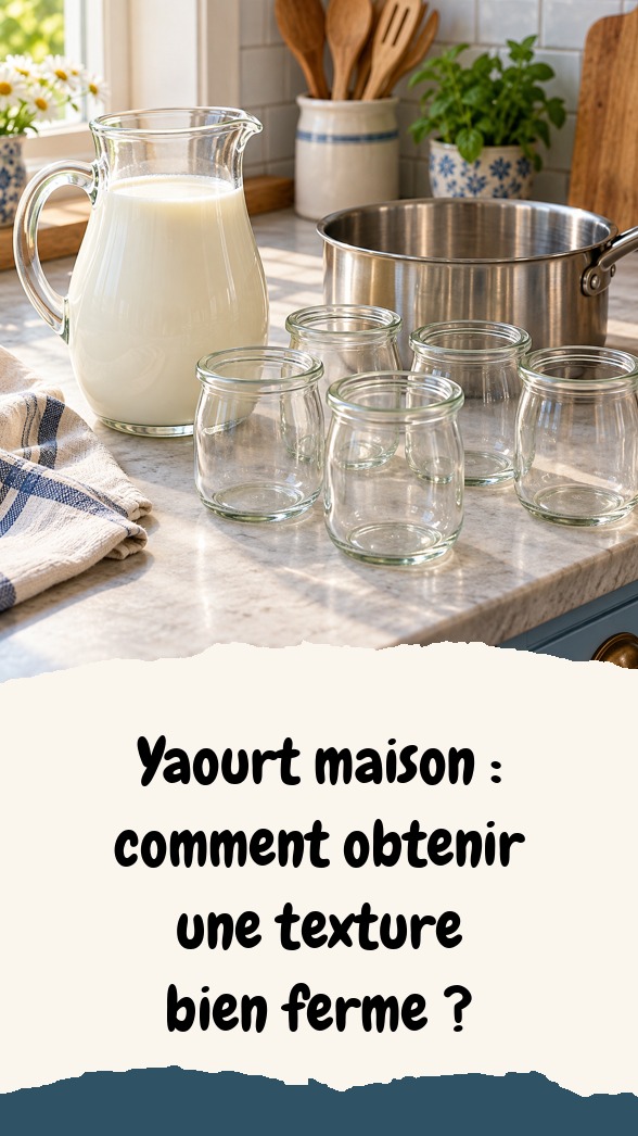 Lait et pots vides pour préparer des yaourts maison